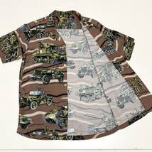 90s HYSTERIC GLAMOUR レーヨン 戦車 ARMY アロハシャツ Fサイズ ヒステリックグラマー 半袖 開襟 シャツ Y2K VINTAGE archive 4020013_画像4