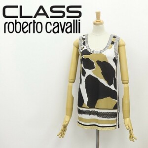 ◆CLASS roberto cavalli クラス ロベルトカヴァリ 総柄 ノースリーブ トップス 38