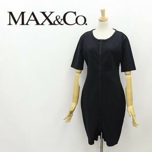 新品◆MAX&Co. マックスマーラ ストレッチ フロントWジップ ワンピース 黒 ブラック M