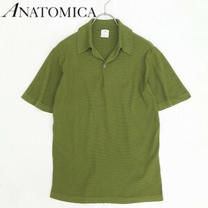 ◆ANATOMICA アナトミカ KNITTED POLO SHIRTS コットン ニット ポロシャツ 茶色 オリーブグリーン 1