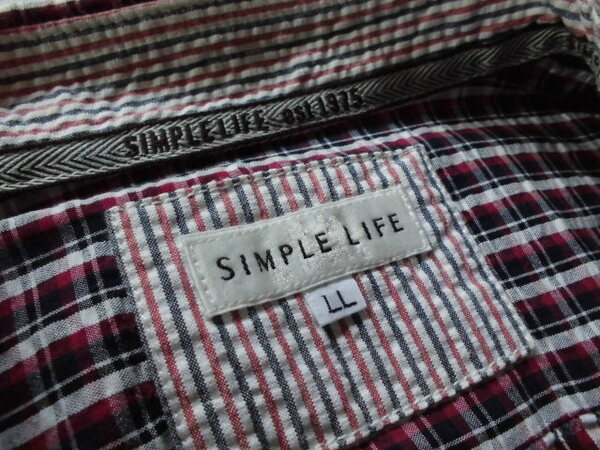 送無即決　2万　表記LL　simple life（株）レナウン　ワッフル生地の肌当たり良い綿100％メンズ半そでシャツ