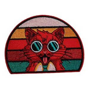D-50【 アイロンワッペン 】 刺繍ワッペン アップリケ リメイク 猫 ネコ cat キャット patch パッチ アイロンワッペン ワッペン 