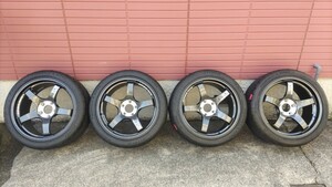 美品ヨコハマADVANアドバンRacingレーシングTCⅢ9j18+25ホイール&VITOUR265/35/18タイヤ4本セットBNR32スカイラインGT-R日産BNR34BCNR33JDM