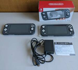 E02-2528 1 jpy start junk Nintendo Switch Lite gray 2 pcs. set Nintendo switch light nintendo 