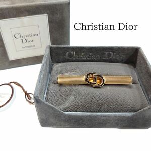 【レア】Christian Dior クリスチャン ディオール CD ネクタイピン タイピン CDロゴ タイクリップ ワニ口式 ゴールド Dior MONSIEUR