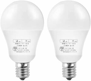 60W形相当 680ml LED電球 明暗センサーライト E17 5W 明暗センサー付 電球 LED明暗センサー GHODLAMP