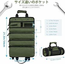 ショルダーストラップ ツールバッグ 工具入れ ツールケース 多機能 工具バッグ ロール M54*32cm_グリーン 品質 工具袋 _画像2