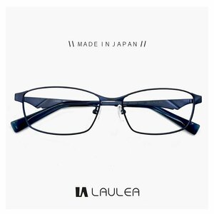 メンズ 日本製 鯖江 メガネ チタン フレーム la4052-nv laulea 眼鏡 ラウレア スクエア 型 MADE IN JAPAN 紺色 ネイビー めがね