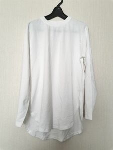 ラウンドヘム ロングスリーブTシャツ gu ロンティー 白 メンズライク