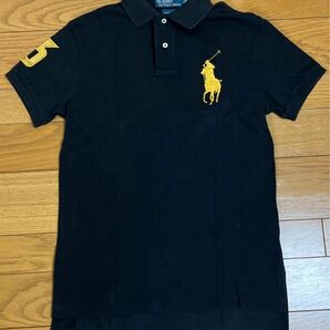 Ralph Lauren ラルフローレン　ポロシャツ　半袖　ビックポニー　黒／ゴールド刺繍
