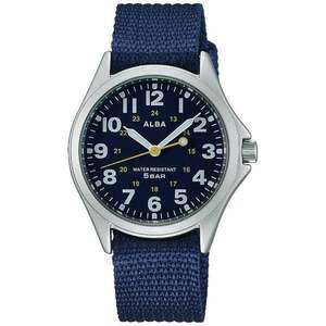 [ new goods / prompt decision / postage 230 jpy / guarantee / gift packing ] SEIKO ALBA easily viewable 5 atmospheric pressure 3 year battery navy blue military AQPK402 VJ21-KP20 men's wristwatch S40511-7