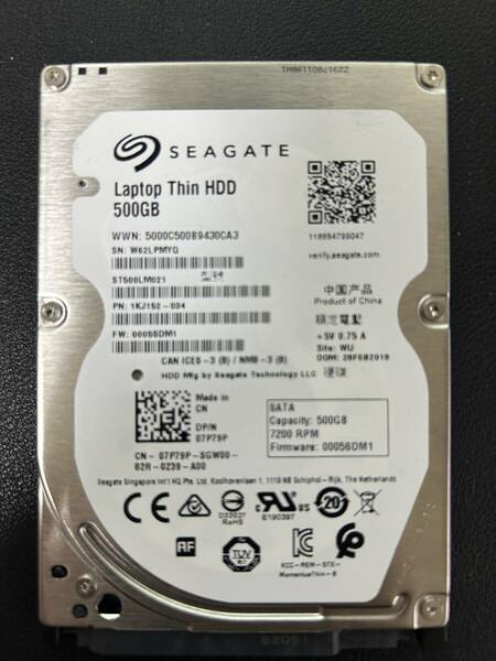 #1 『正常』判定 SEAGATE 500GB 2.5inch HDD SATA Note-PC用　 ■動作確認済 ■送料無料 