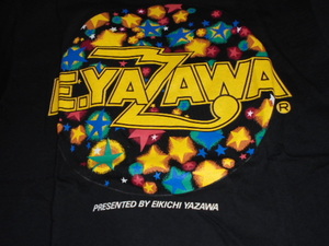  стоимость доставки 185 иен *c405# Yazawa Eikichi футболка задний принт . стандартный Logo желтый × Rainbow 