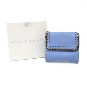 ステラ マッカートニー ファラベラ 2つ折り財布 ウォレット folded wallet Wフラップ 青 ブルー 水色 ライトブルー STELLA McCARTNEY