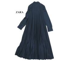 ザラ ZARA 大人素敵スタイル☆ バックプリーツ 切り替え デザイン ロングマキシ シャツワンピース 羽織にも S_画像2