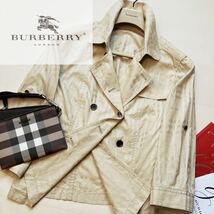 N11参考価格10万●美品BURBERRY LONDON●スイーツかつ爽やかオーラ●高級ショートジャンパー　バーバリーブルゾン　レディース 46 LL/XL_画像1