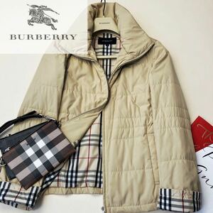 N21【さらっとノバチェック】参考価格12万●超美品BURBERRY LONDON●ジップアップ●ブルゾンジャケット　バーバリーコート レディース M