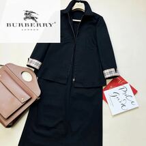 A34 大きいサイズ★15号XL.LL●超美品BURBERRY LONDON●セットアップ　ストレッチサマースーツ　バーバリーコート スカート レディース _画像1