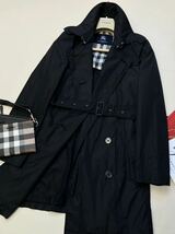 A12【高級のイタリア製】参考価格14万●超美品BURBERRY LONDON●高級トレンチコート バーバリーレディース 40 L ジャンパー　ブルゾン_画像2