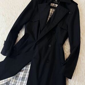 N17【格好良さ抜群!!】定価14万 超美品●BURBERRY BLACK LABEL●薄手ストレッチ!!●サマートレンチコート バーバリーコート メンズ の画像2