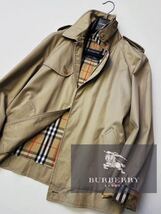 A7【撥水ギャバジンコットン】定価14万●BURBERRY●通勤カジュアル●高級コットントレンチコート バーバリーブルゾンコート メンズ L _画像1