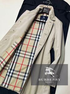 A27 【純正コートカバー附属】定価18万●超美品BURBERRY LONDON●ギャバジンコットンステンカラーコート バーバリーコート　メンズ L 通勤