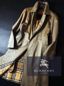 B23【最上級光沢感!!シルクカシミヤ】定価28万 超美品●BURBERRY prestige collection●高級ステンカラーコート●メンズ バーバリーコート