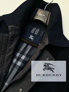 B44 シャドーノバチェック◎15万●BURBERRY LONDON●ダウンライナー2way ブルゾンジャケット●バーバリーブルゾン　メンズ　正規品 LL