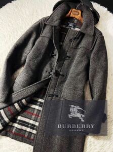 B13【最高峰speciality duffle!!】定価20万●超美品BURBERRY 羊毛ウールダッフルコート●メンズ　バーバリーコート　本場のイングランド製