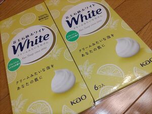 花王石鹸ホワイト リフレッシュシトラスの香り 普通サイズ 85g 6コ箱　2個