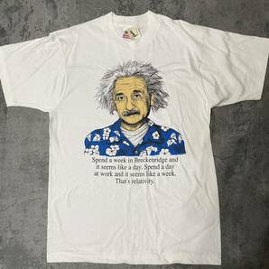 デッドストック 希少 USA製 80s 1989年製 ビンテージ アインシュタイン tシャツ L 相対性理論 偉人 音楽家 アメリカ製
