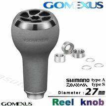 Gomexus【ゴメクサス】ハンドルノブ/TPE/TOUCHノブ/グレー×チタンブラック_画像1