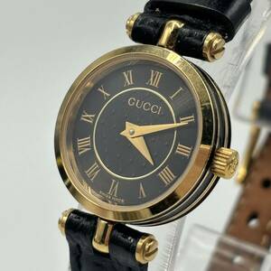 GUCCI グッチ ラウンド 腕時計 2040L/0067633ブラック文字盤 クオーツ QZ 箱付 不動品 動作未確認品