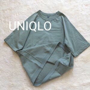 UNIQLO　カーキ半袖Tシャツ 　ガゼット　 メンズM　　