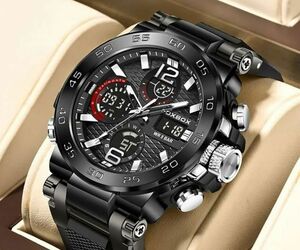 ■未使用-新品■デザインデジタルFoxbox腕時計！ブラック スポーツ カシオ CASIO 機械式 防水 正規品 海外モデル セイコー クロノグラフ2