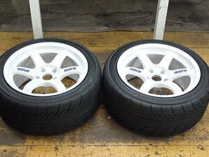 RAYSレイズ　VolkRacingボルクレーシング TE37/ホワイト １７インチ 9J+22 PCD114.3 5H 2本 タイヤNEOVA/AD08R 235/45R17　良品/P2　