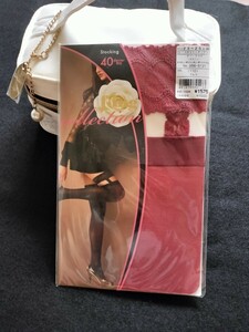 fukusuke race attaching stockings [110g luna ] garter free bread -stroke beautiful legs pattern tights net stocking luck .