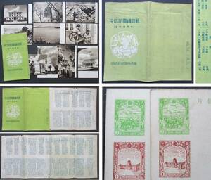 満州 郵政総局発行　郵政絵図明信片 1分加刷 絵葉書