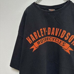 古着　ハーレーダビッドソン　両面プリント　半袖tシャツ　オーバーサイズ　黒