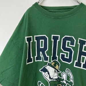 ビンテージ　古着　メンズ　ノートルダム　IRISH プリント　半袖tシャツ