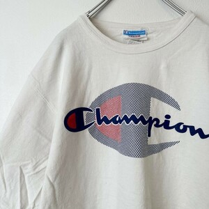 champion チャンピオン　BIGプリントロゴ　メンズ　半袖　tシャツ　白