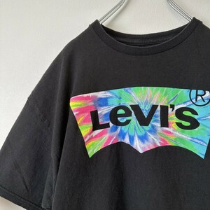 Levi's リーバイス　カラフルロゴ　メンズ　半袖tシャツ　黒　Lサイズ