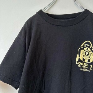 ビンテージ　古着　USA製　メンズ　プリント　アメリカ　半袖tシャツ　黒