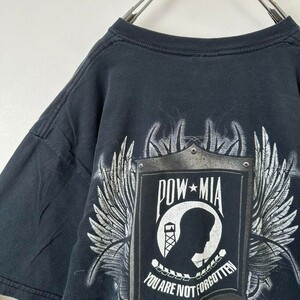 ビンテージ　古着　POW MIA ベトナム戦争　メンズ　半袖tシャツ　黒　L