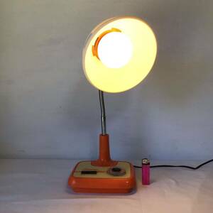当時物　昭和レトロ 電気スタンド デスクライト 卓上ライト スタンドライト 白熱燈　NEC 照明 器具　オレンジ　IS-6126 STUDY COSMO 