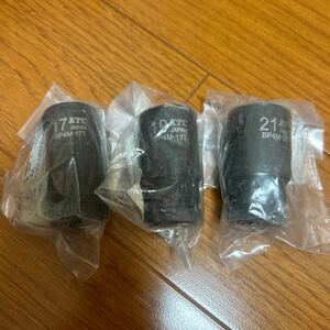 【未使用】 KTC BP4M-17T BP4M-19T BP4M-21T / 12.7sq. インパクトレンチ用ホイールナットソケット (薄肉) 3個セット