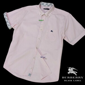[ очень редкий!XL] Burberry Black Label рубашка с коротким рукавом шланг вышивка noba проверка BURBERRY BLACK LABEL рубашка жакет блузон 