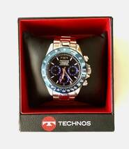 テクノスTECHNOS クロノグラフ 腕時計 メンズ TSM401SNブルー_画像2