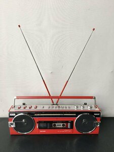 A10738◇SHARP シャープ FM・AM ステレオカセット ラジカセ ラジオカセット QT-7DX(R) 赤 レッド オーディオ機器【ジャンク】240516