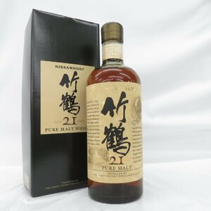 【未開栓】NIKKA ニッカ 竹鶴 21年 ピュアモルト 旧ラベル ウイスキー 700ml 43％ 箱付 11579884 0516